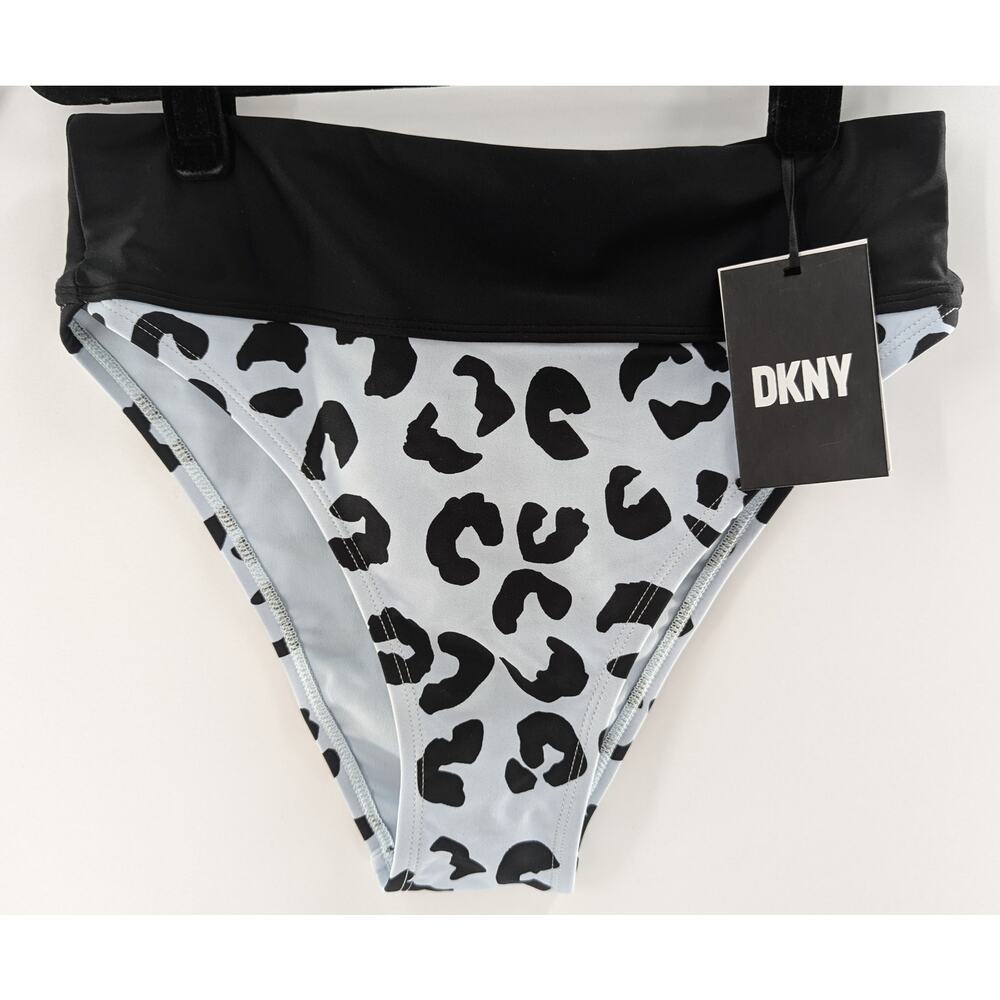 DKNY Women's Bikini Bottom Blue Leopard Print Size XS - Picture 4 of 8